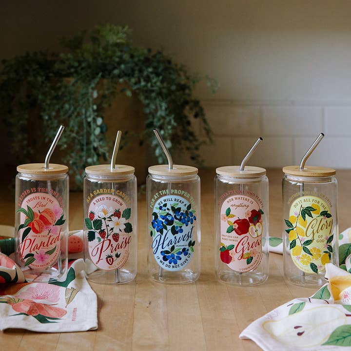 Paper Farm Press - Wholesale Drinking Glass/Cup - Blueberry Faith Glass Can6