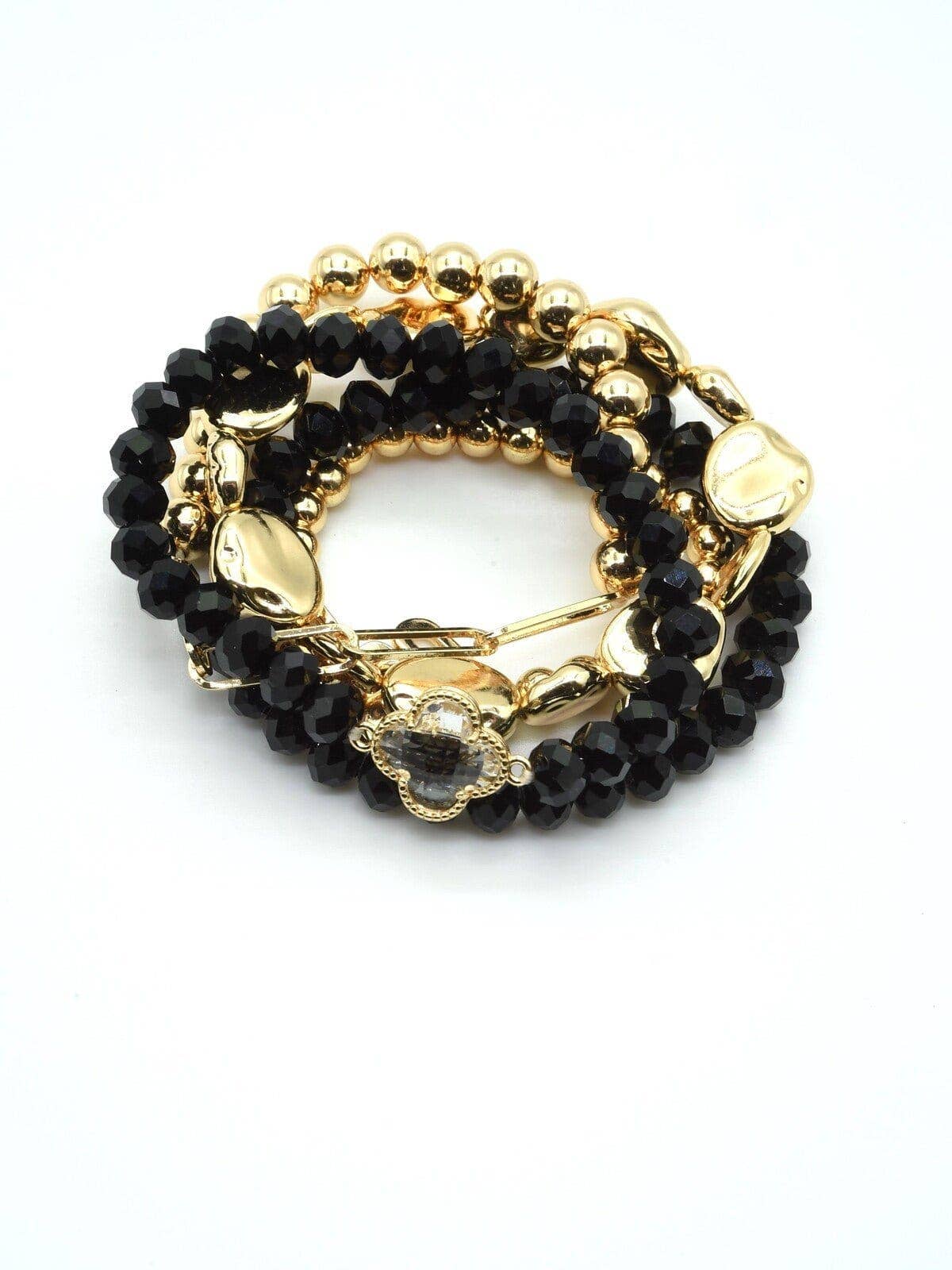 MiMi Wholesale - Wholesale Jewelry Set - Beaded Clover Accent Jewelry Set Bracelet15