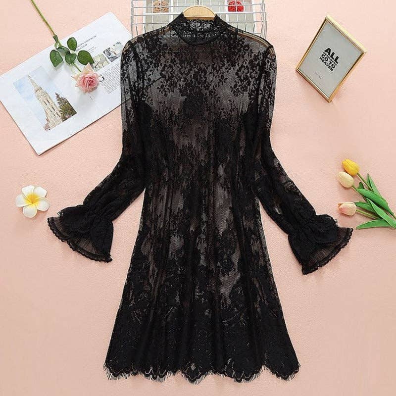 safistyle - Wholesale Blouse - Women's - Lace Long-Sleeve Top [NON-RETURNABLE]1