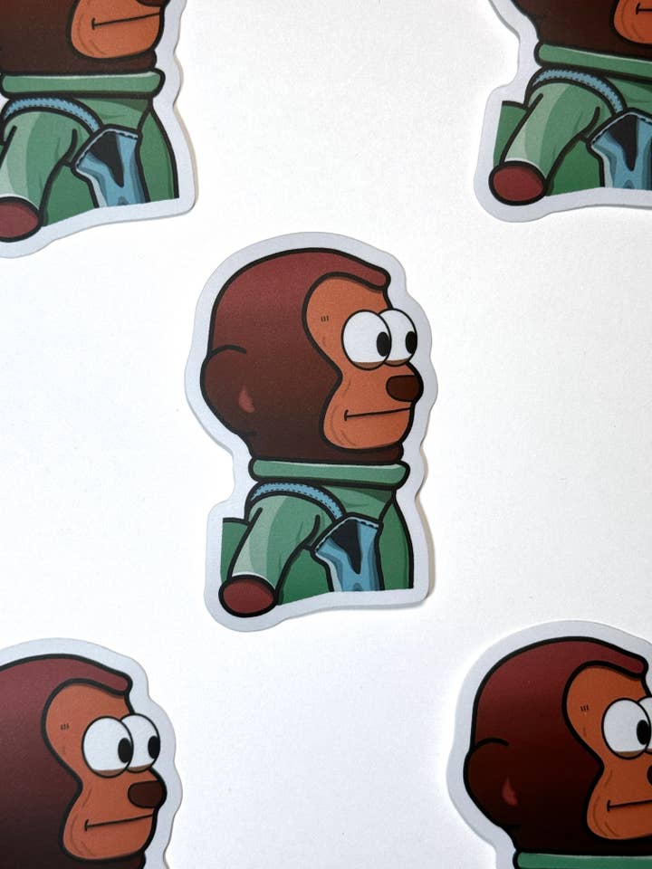 Akavet abe Straight Stare Vinyl Sticker Meme, Sjov for engroshandel hos Small Noggin Studios