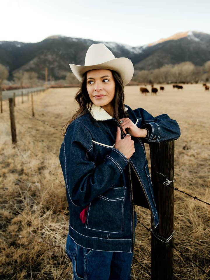 Dark Indigo Folsom Denim Jacket for wholesale on Faire7