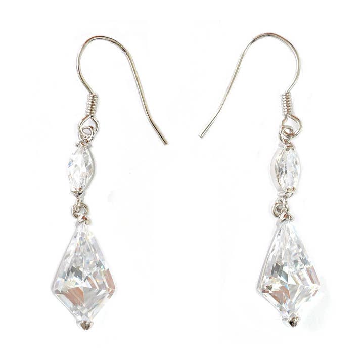 Silver Crystal Rhinestone Diamond Dinglande Örhängen för wholesale av Cool Crystals