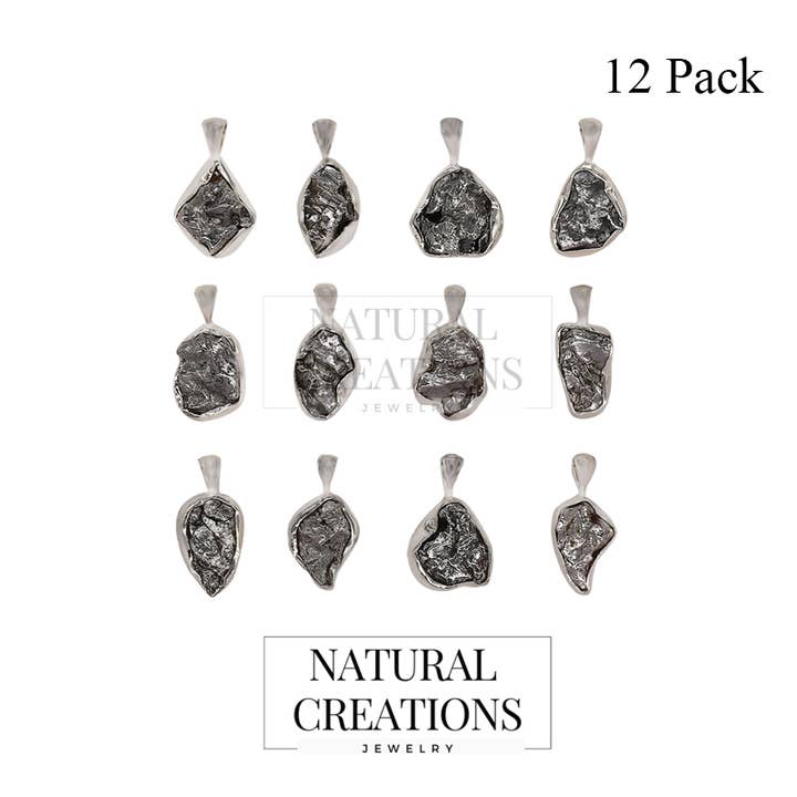 Nature Crafts - Wholesale Pendant/Charm Necklace - Natural Meteorite Pendant Necklace for Women in 925 Silver