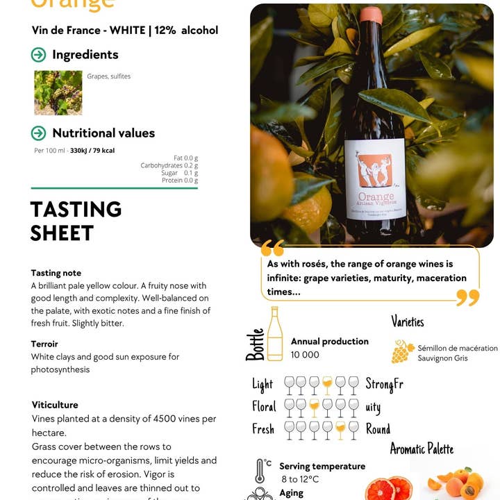 Château de Cranne - Wholesale White Wine - Organic Orange Wine "Orange" 2024 Wax1