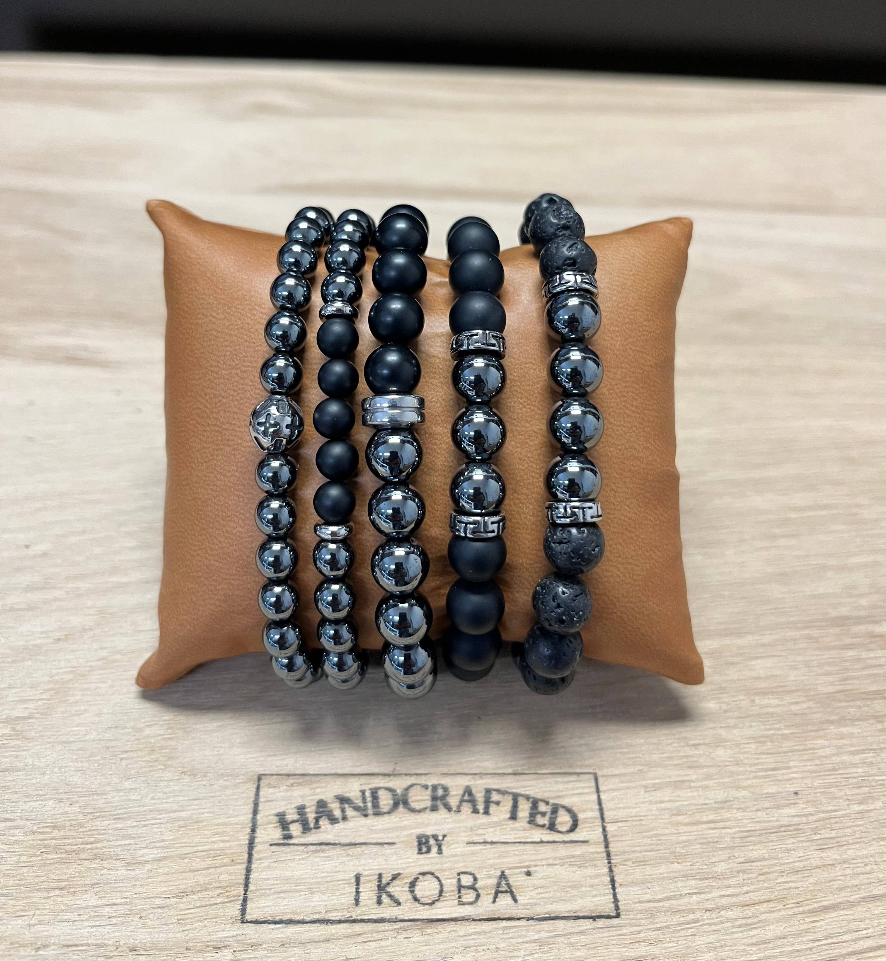 IKOBA - Wholesale Jewelry Set - SET OF 5 MEN'S BRACELETS WITH NATURAL STONES.7