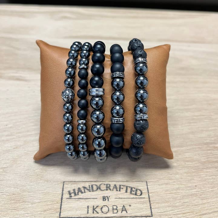 IKOBA - Wholesale Jewelry Set - SET OF 5 MEN'S BRACELETS WITH NATURAL STONES.7