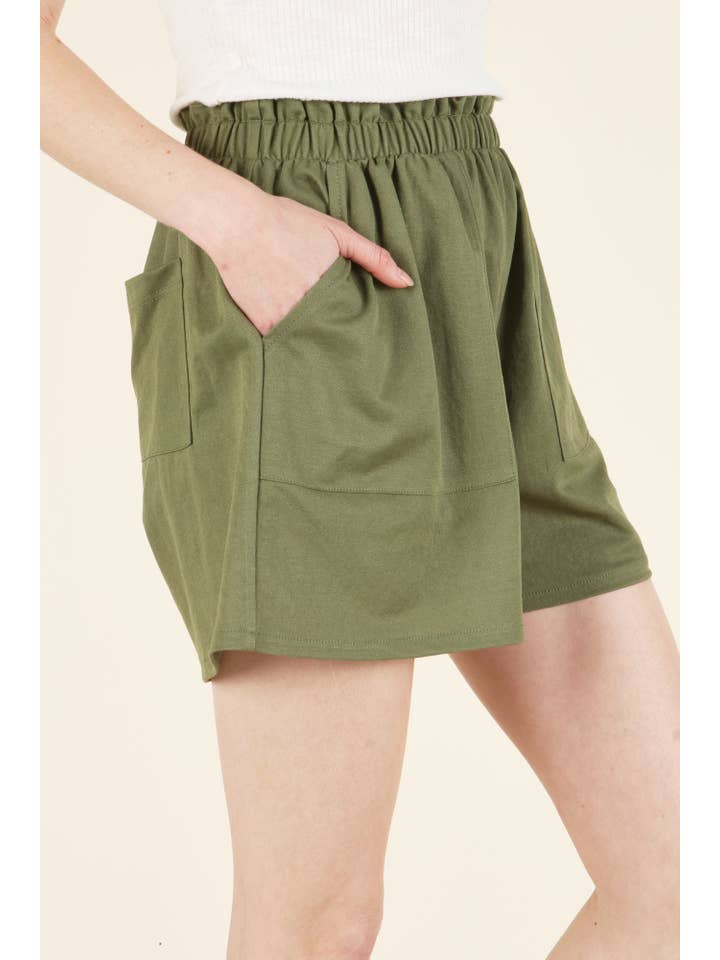 P.S Kate - Wholesale Shorts - Women's - stretchy woven short with pocket PLus size