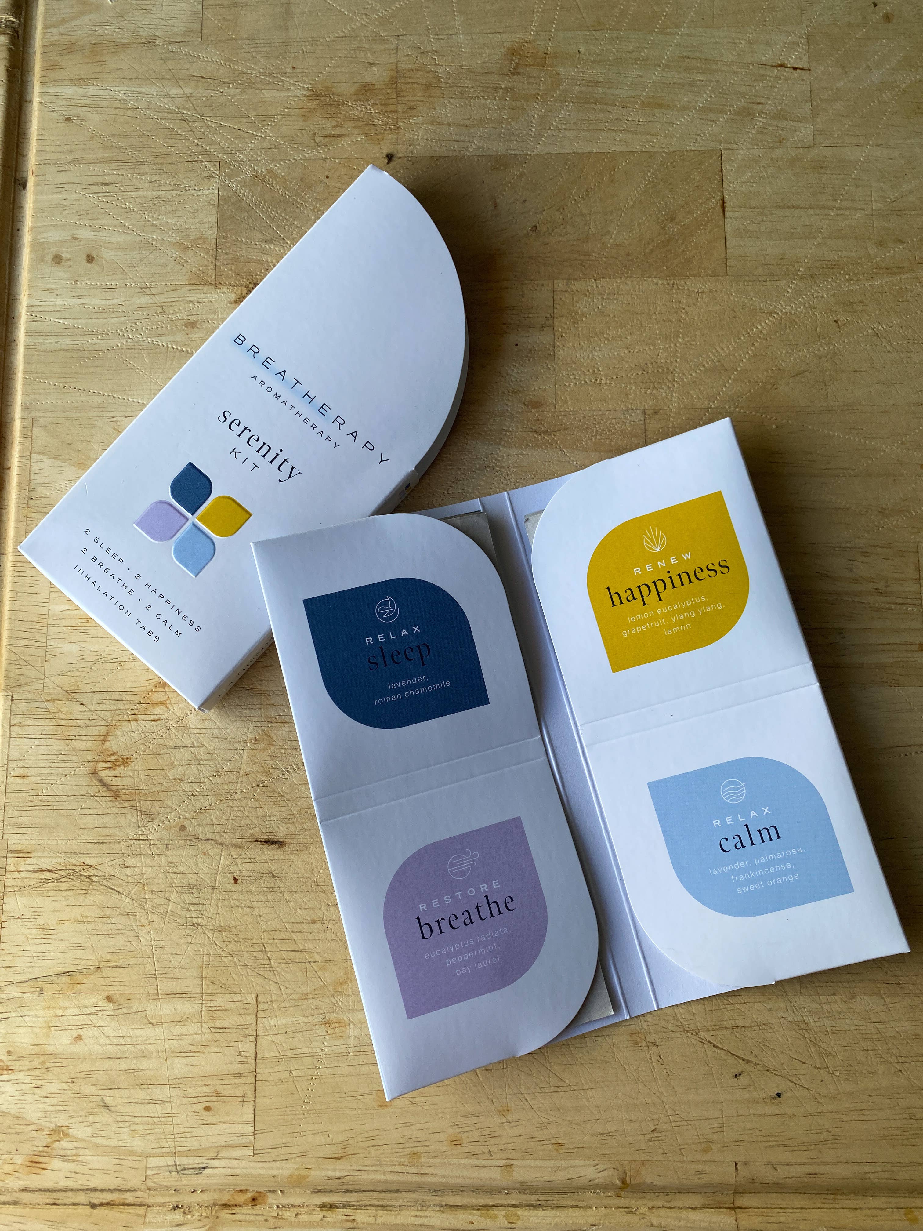 Breatherapy - Vente Inhalateurs d'aromathérapie - SERENITY KIT Patchs Aromatiques Apaisants pour le Soulagement du Stress (8 unités)10