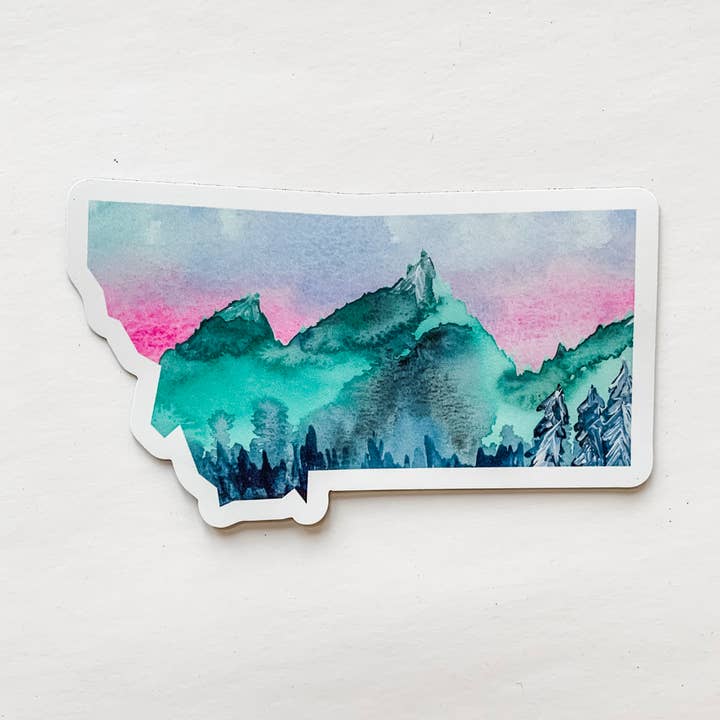MAGNET Montana Mountains Stato per la vendita all'ingrosso da parte di Wildflower Paper Company