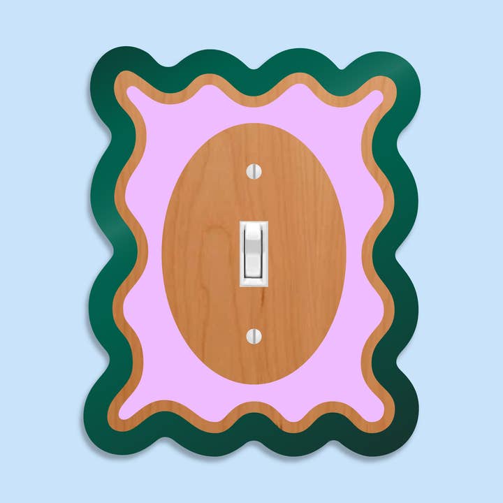Wavy light switch cover for wholesale by Whimsy Makers