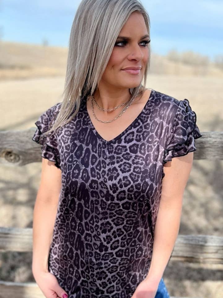 Sterling Kreek - Wholesale Blouse - Women's - The Night Leopard Top