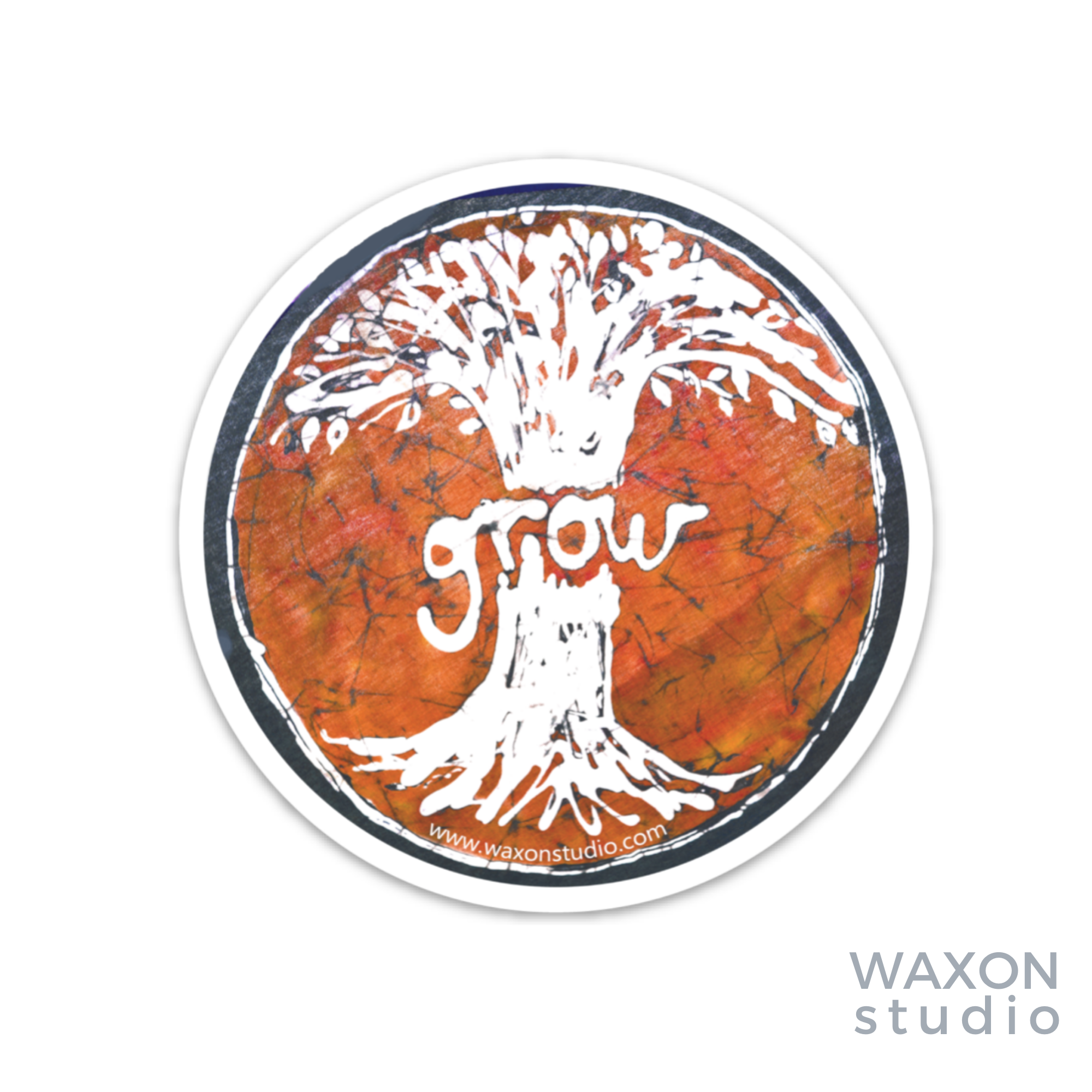 WAXON Batik & Dye Studio - Wholesale Sticker - Grow Tree Vinyl Sticker 4”3