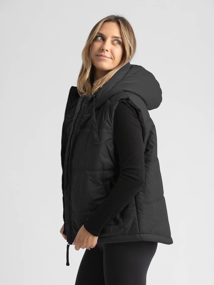 Women's Daphne Super Soft Hooded Puffer Vest for wholesale by LIV Outdoor
