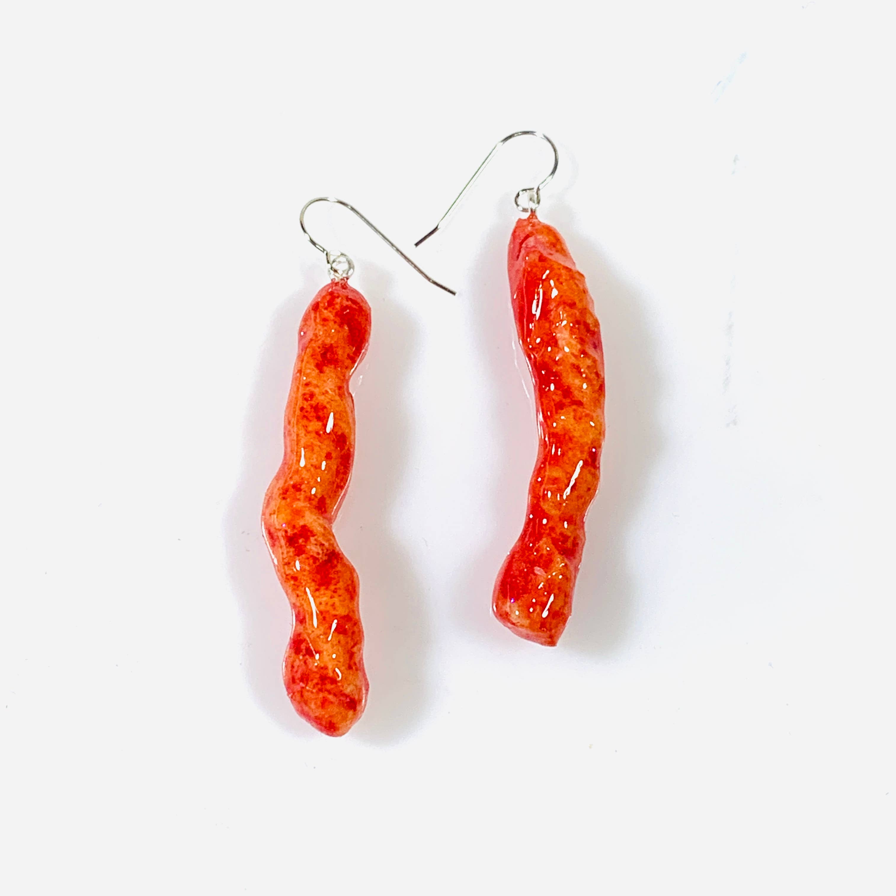 Glitterlimes - Wholesale Hangende/ronde oorbellen - Hot Cheeto Oorbellen - Snack sieraden4