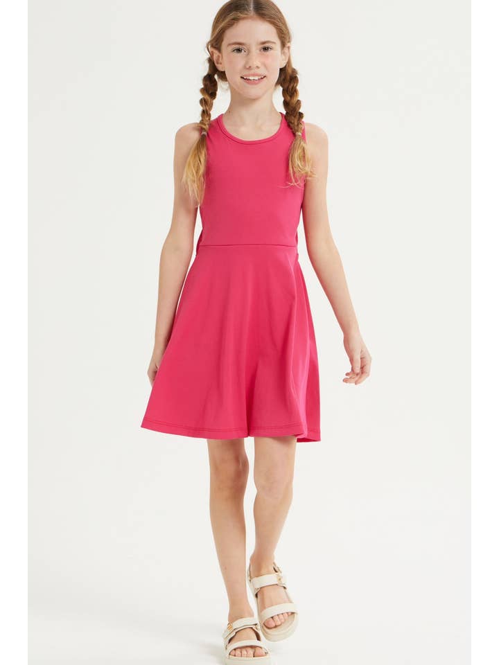 Good Girl - Vendita all'ingrosso Vestito - Bambini - Abito aderente e svasato senza maniche con scollo sul retro