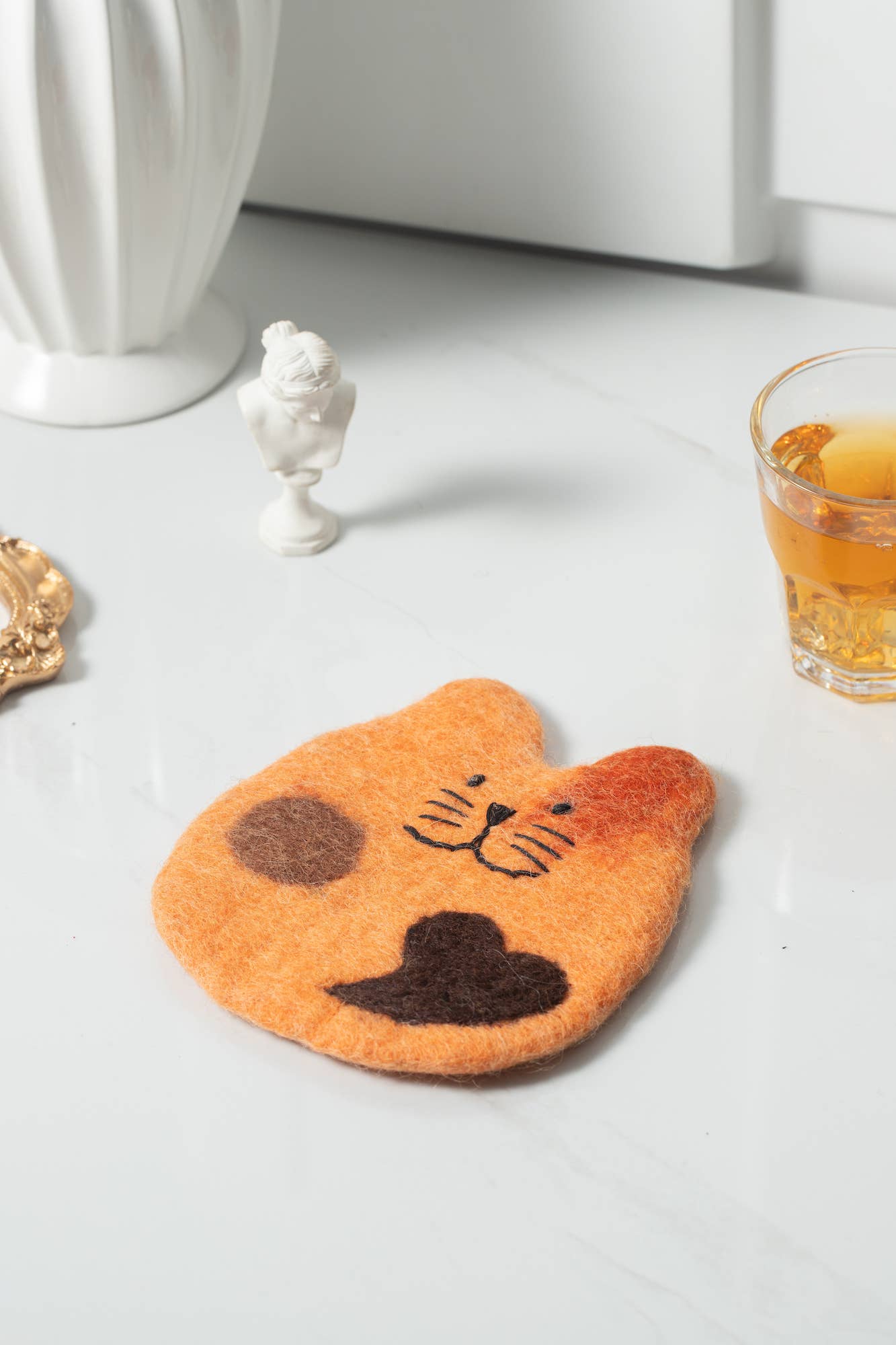 Sparkle Being - Wholesale Coasters - Handmade Felt Coffee Cup Mug Table Mat Coasters - Fatty Cat2