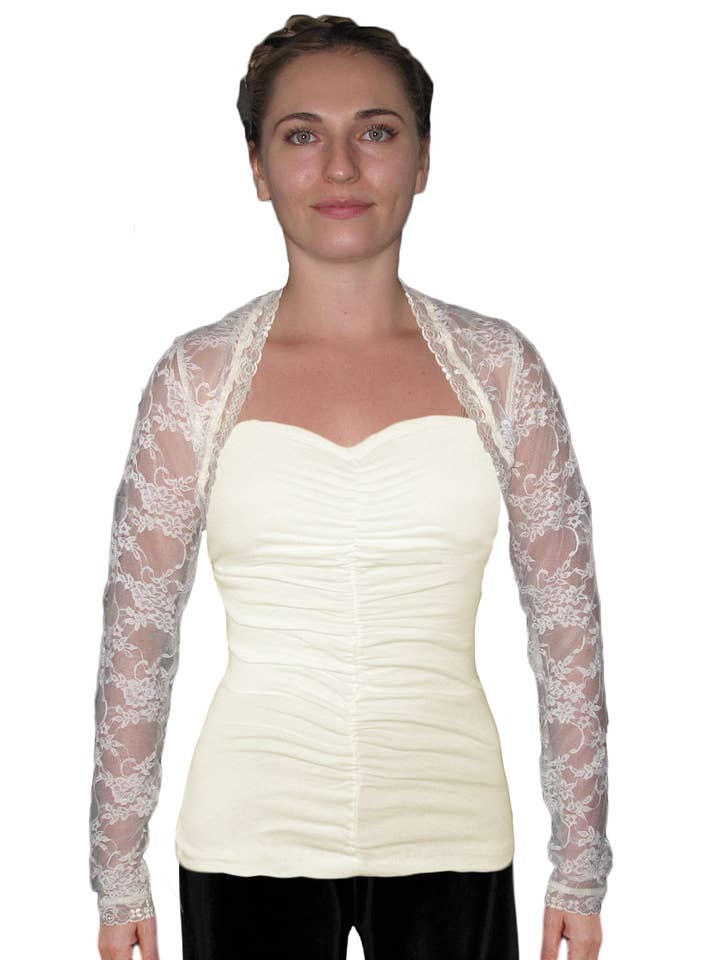 Ooh La La langærmet stretch blonder cropped bolero shrug for engroshandel hos Ooh la la