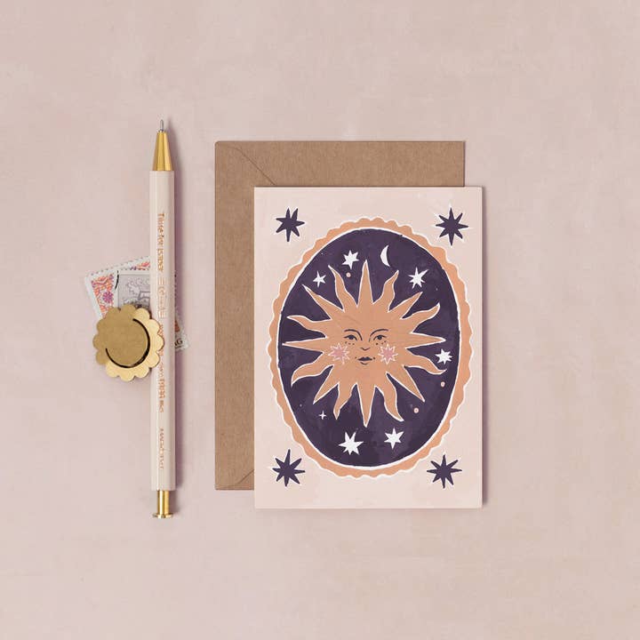 Smiling Sun Mini Karte | Leere Karte | Mini Grußkarten für den Großhandel von Sister Paper Co.