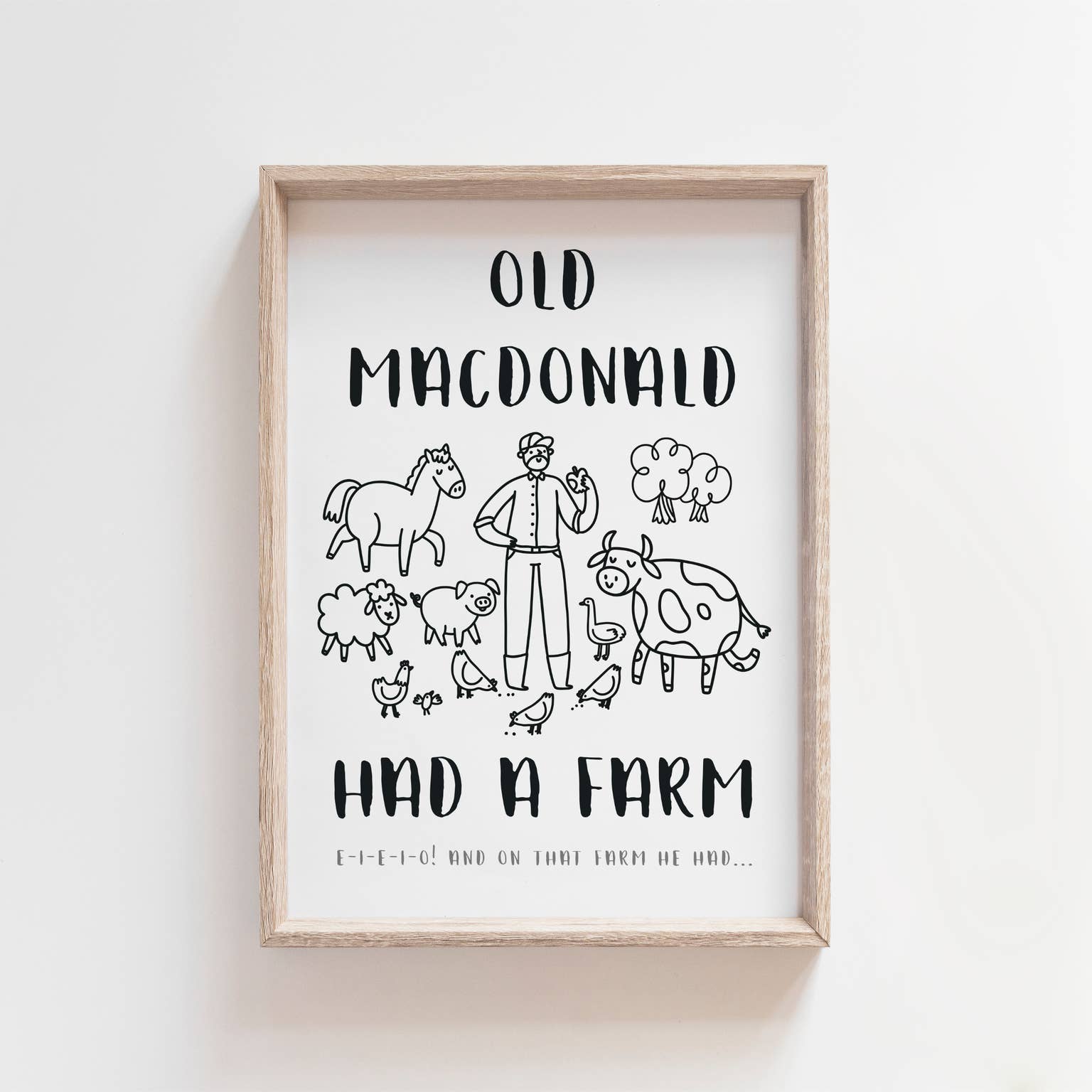 Pig and Bear - Wholesale Art Print - Kids & Baby - Old MacDonald Had a Farm