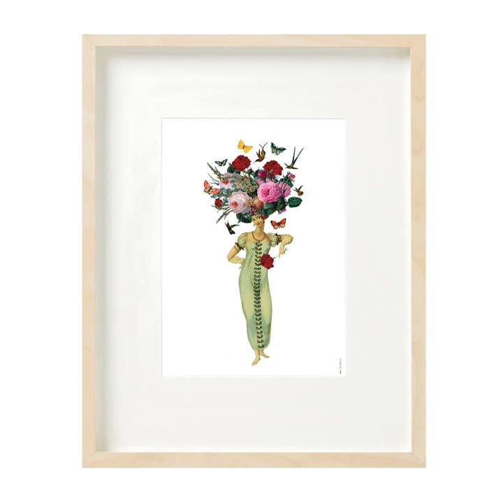 Print (A4) collage - Floral lady for wholesale by Lylies