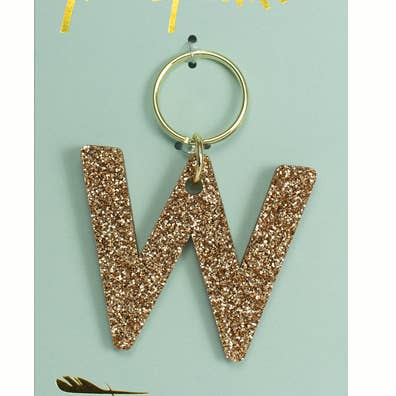Glitter Keychain - Letter - W for wholesale by Lucky Feather