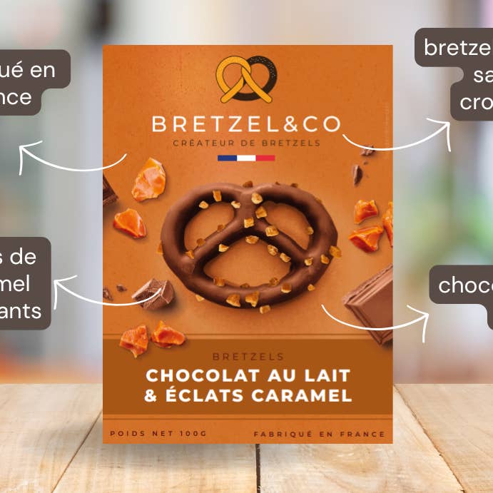 bretzel chocolate con leche - trozos de caramelo para venta al por mayor de Bretzel&Co