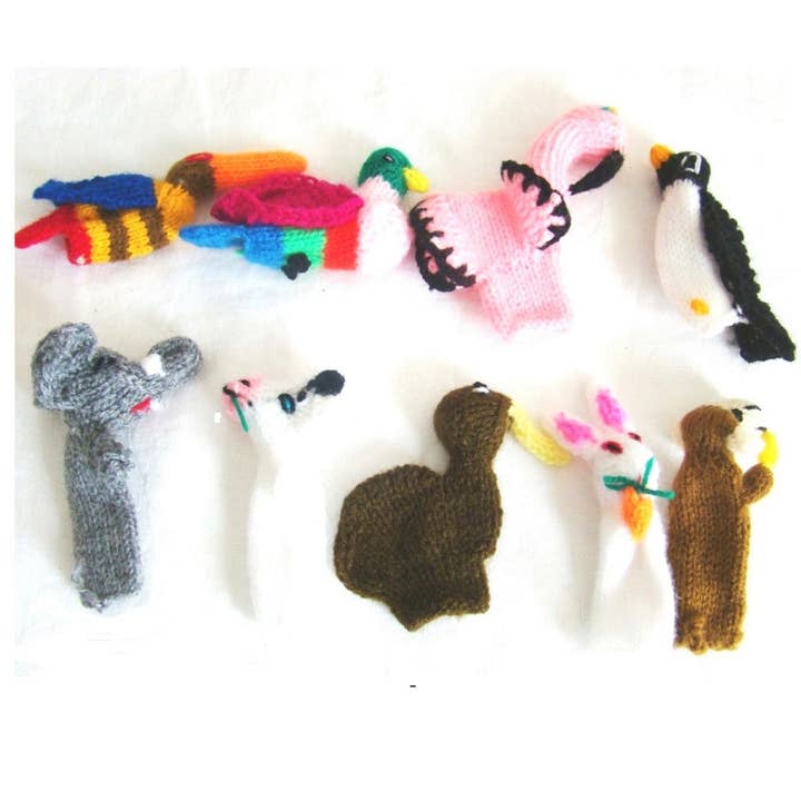 My Comfy Apparel - Wholesale Finger Puppet - Kids & Baby - Alpaca Figures - Hand-Knitted Finger Puppets (Assorted variety pack FP1)
