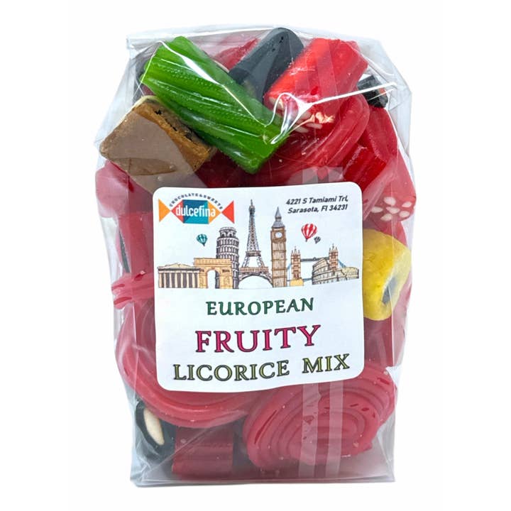 Dulcefina Chocolate and Sweets - Wholesale Licorice - European Fruity Licorice Mix 10oz Bag