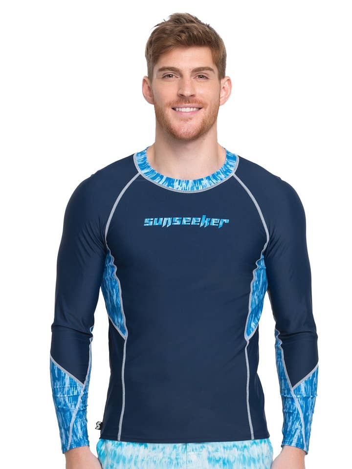 Underwater raglan long sleeve rash guard for wholesale by Sunseeker