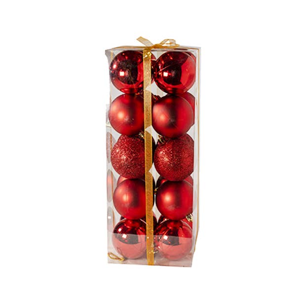 LA RUTA DE LAS IMPORTACIONES SL - Wholesale Ornament Set - Mixed Set 20 Pcs Christmas Ball 7 Cm (2 Colors)0