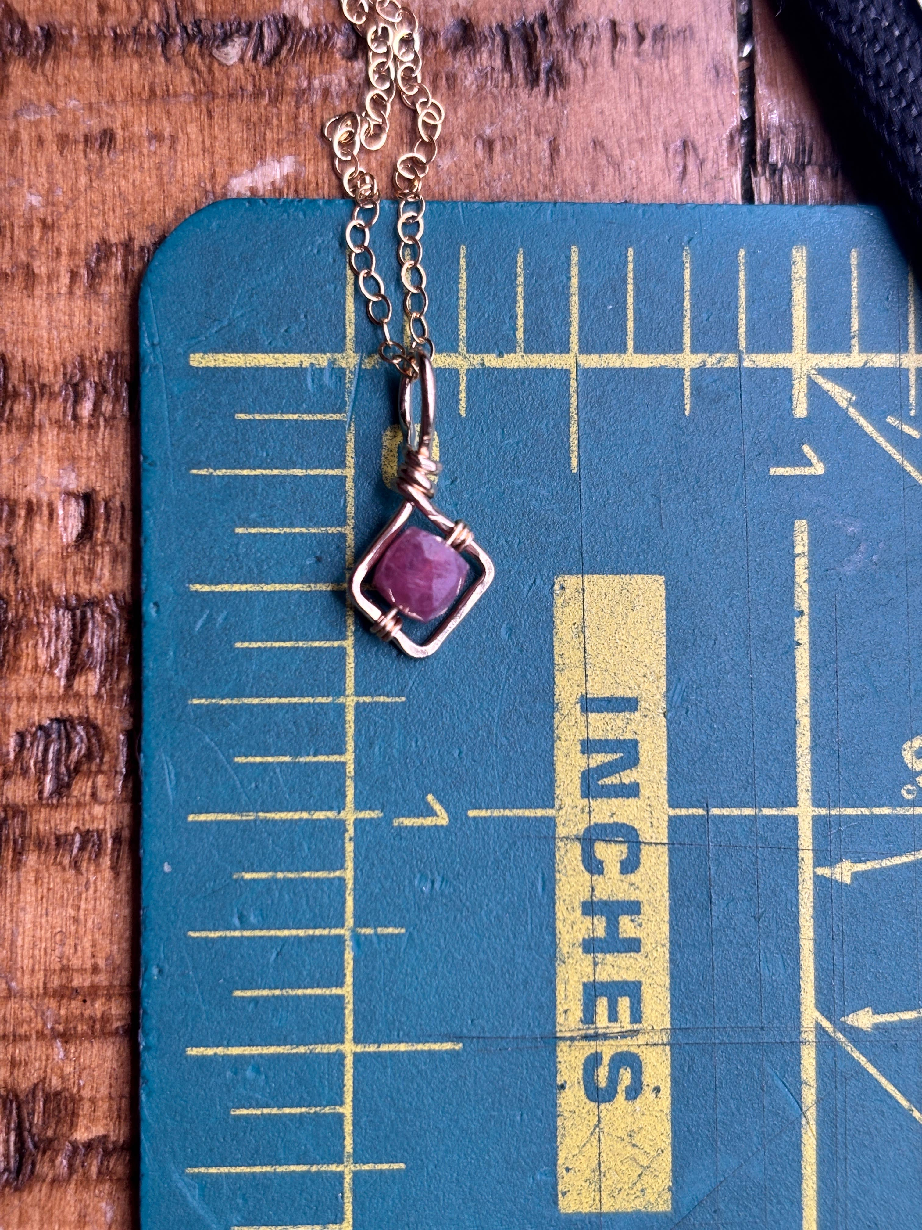 Rachel Renee Jewelry - Wholesale Pendant/Charm Necklace - VERA Dainty Square Gemstone Necklace - More Color Choices 4
