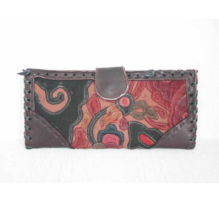 Billetera con apliques antiguos reciclados - Tailandia para venta al por mayor de Lumily