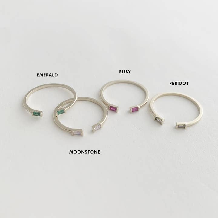 Honeycat Jewelry - Wholesale Multi-Stone Ring - Birthstone Baguette Ring