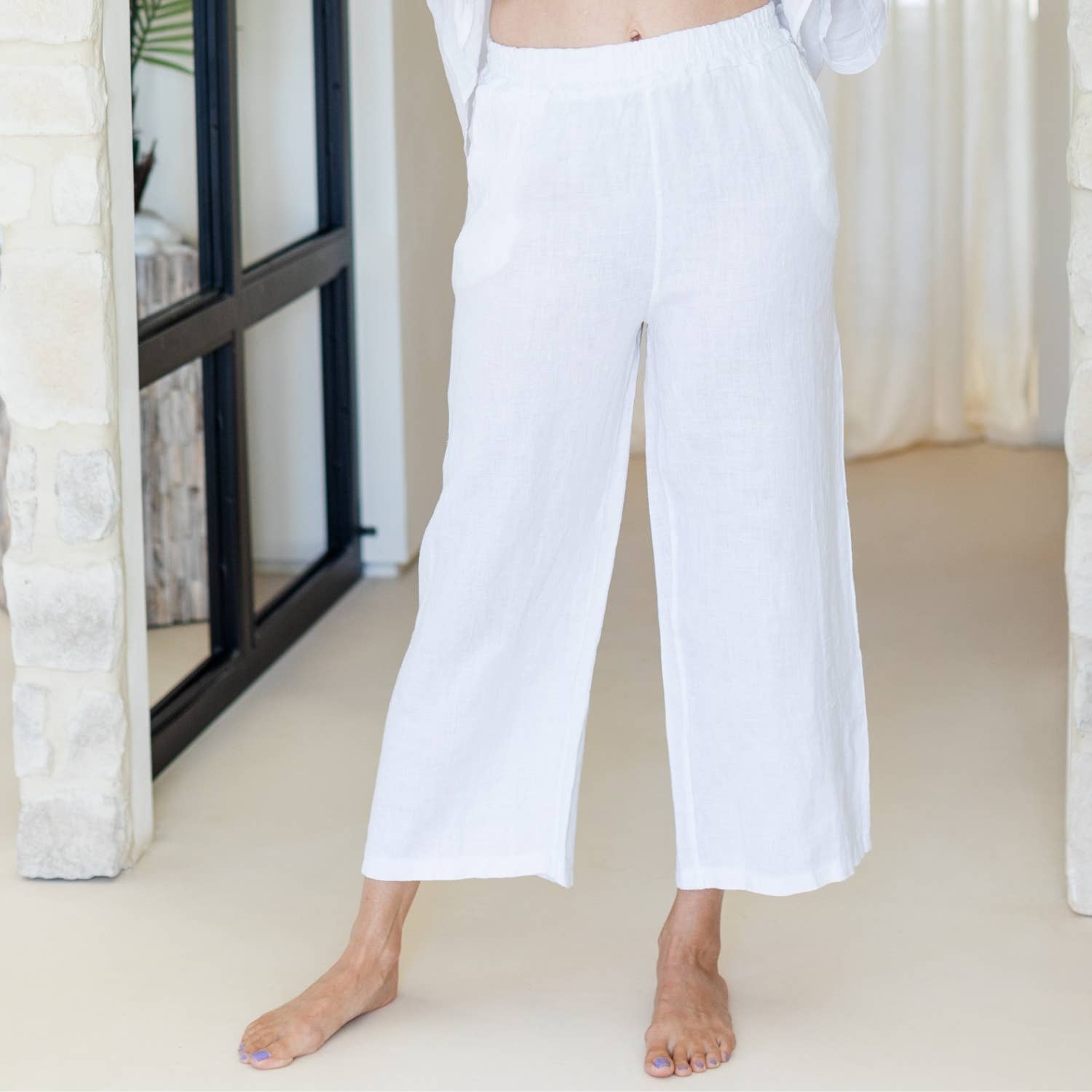 Splendid Iris Threads - Wholesale Pants - Women's - Linen Wide Cropped Pants25
