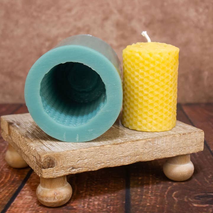 Beelite Candles - Wholesale Craft Supplies - 2x3 Honeycomb Pillar Urethane Rubber Candle Mold