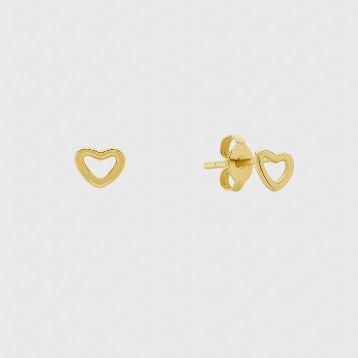 Verona Mini Gold Vermeil Love Heart Stud Earrings for wholesale by Auree Jewellery