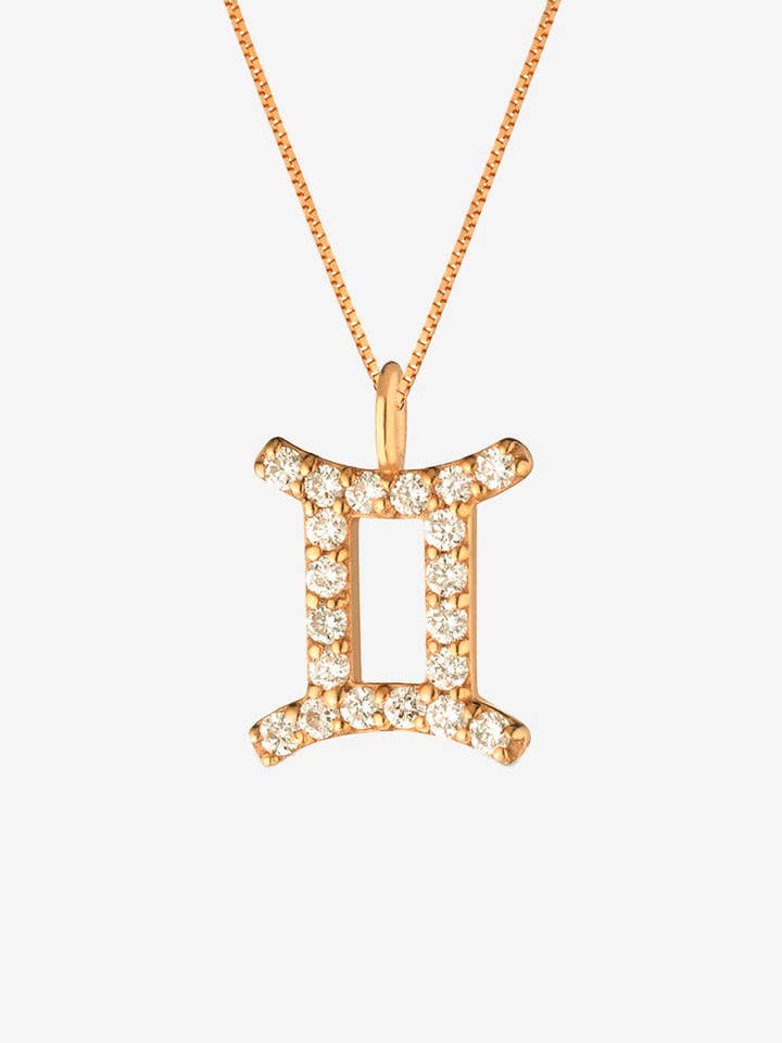 Collar Géminis de oro de 18 quilates con diamantes para venta al por mayor de Libra Fine Jewelry