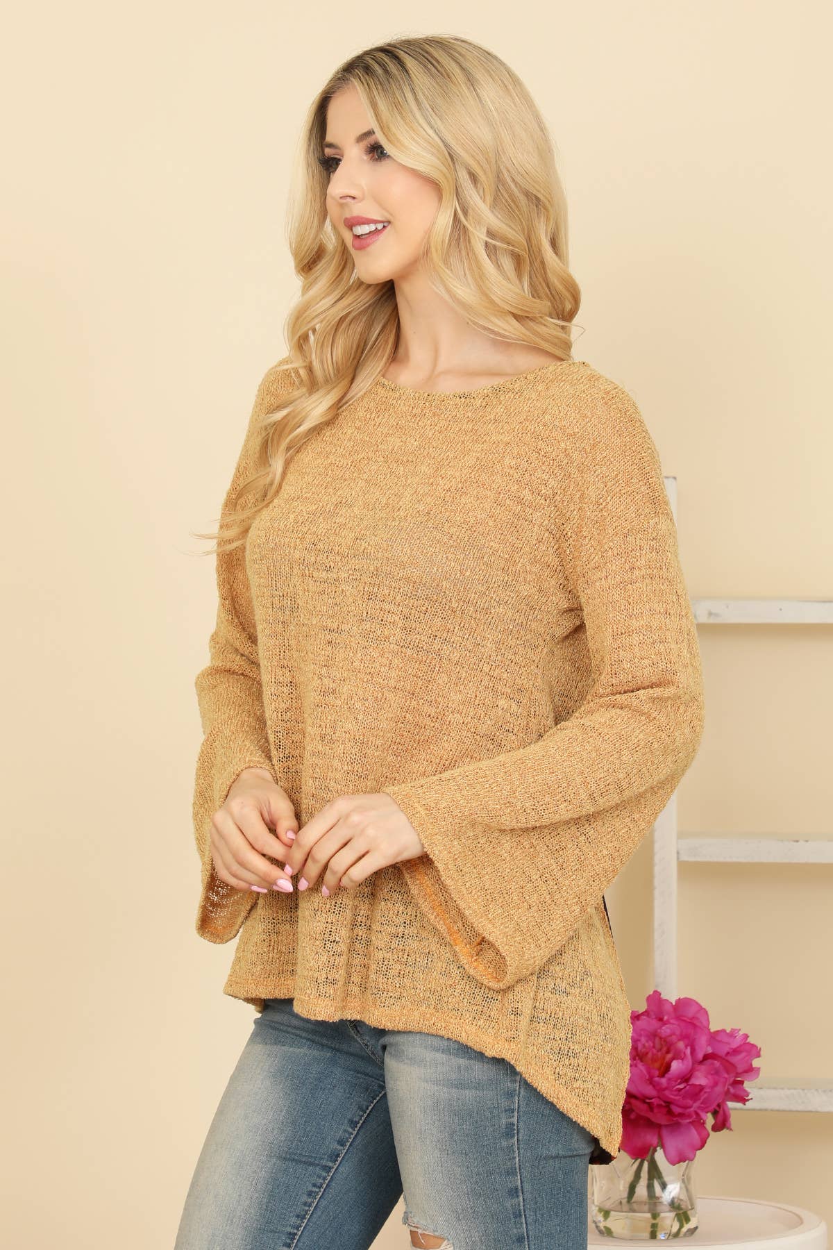 MYS Wholesale Inc - Wholesale Tunic - Women's - Bell Sleeve Polka Dot Back Top3