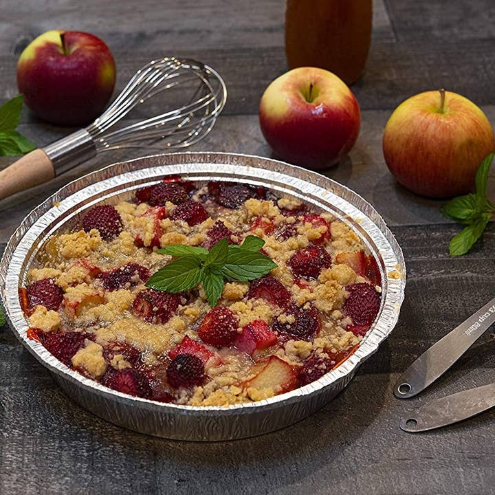 singleware - Vendita all'ingrosso Pirofile - Teglie rotonde NYHI in alluminio da 9 pollici | Padelle usa e getta in lamina di latta con coperchi in plastica trasparente | Contenitore per alimenti resistente, adatto per congelatore e forno | confezione da 303