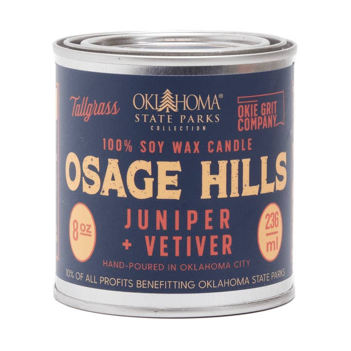 Osage Hills: Juniper + Vetiver Soy Wax Candle for wholesale by Tallgrass Supply Co