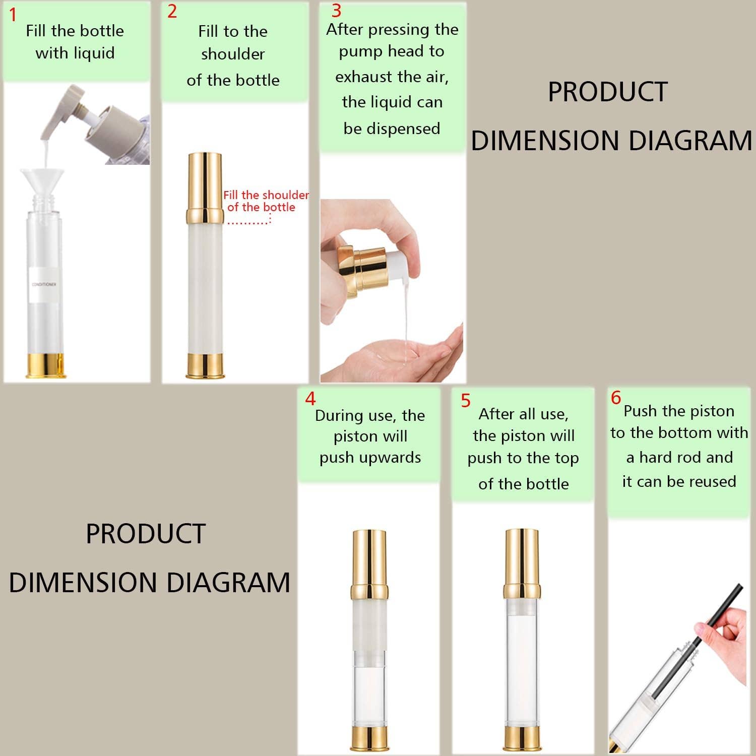 VIGOR - Wholesale Travel Container - Vacuum Bottles for Liquids Refillable Empty Cosmetic Pump2