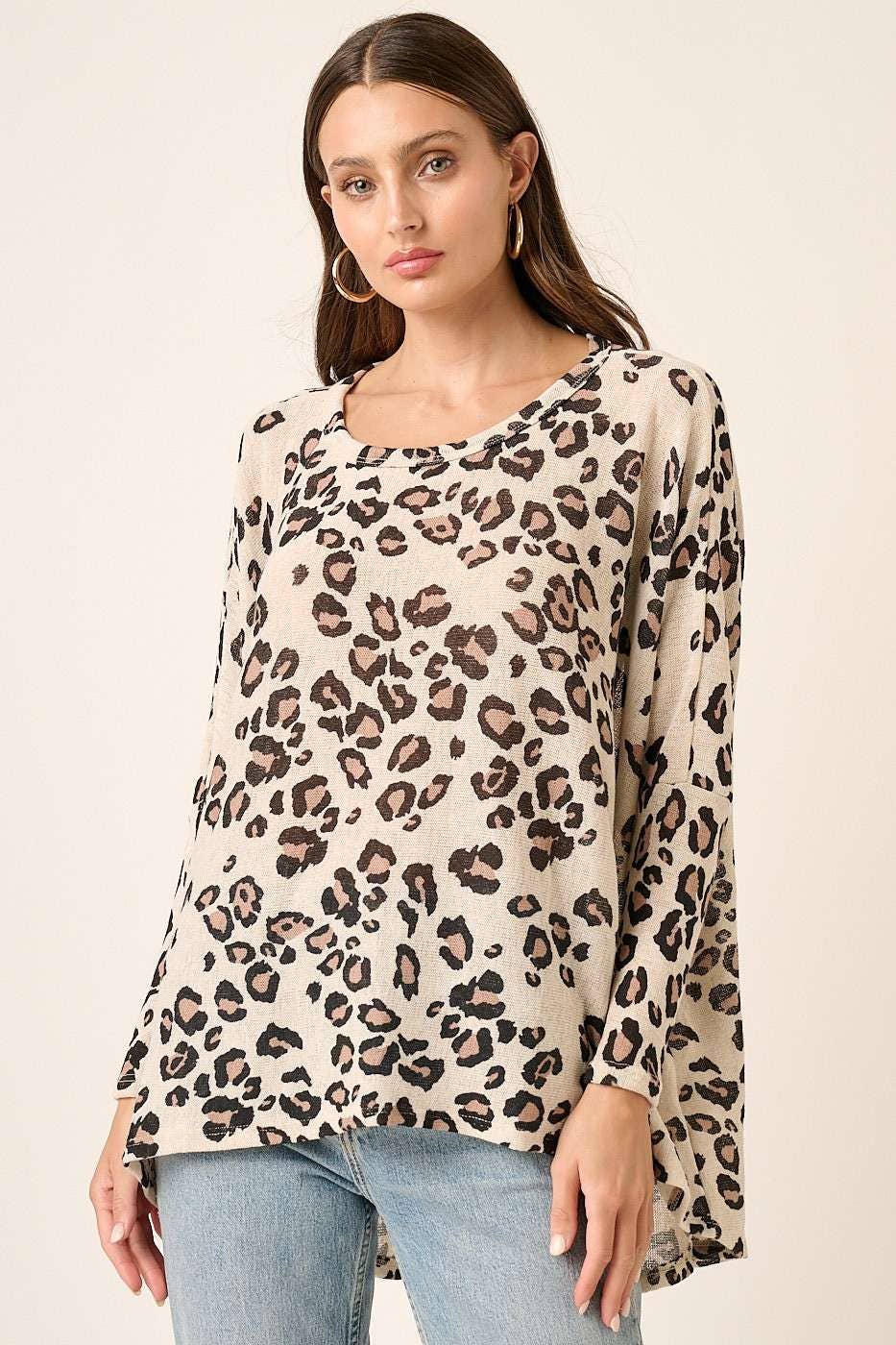 mittoshop - Wholesale Knit Top - Women's - T10261-LEOPARD PRINT RND NECK OVERSIZED KNIT TOP2