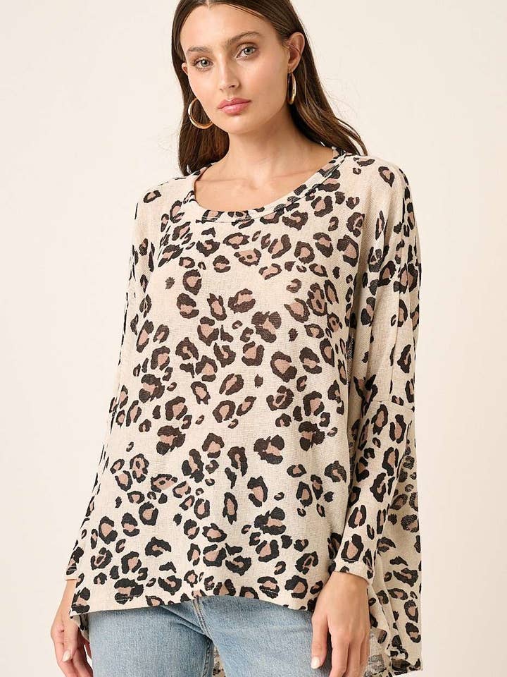 mittoshop - Wholesale Knit Top - Women's - T10261-LEOPARD PRINT RND NECK OVERSIZED KNIT TOP2