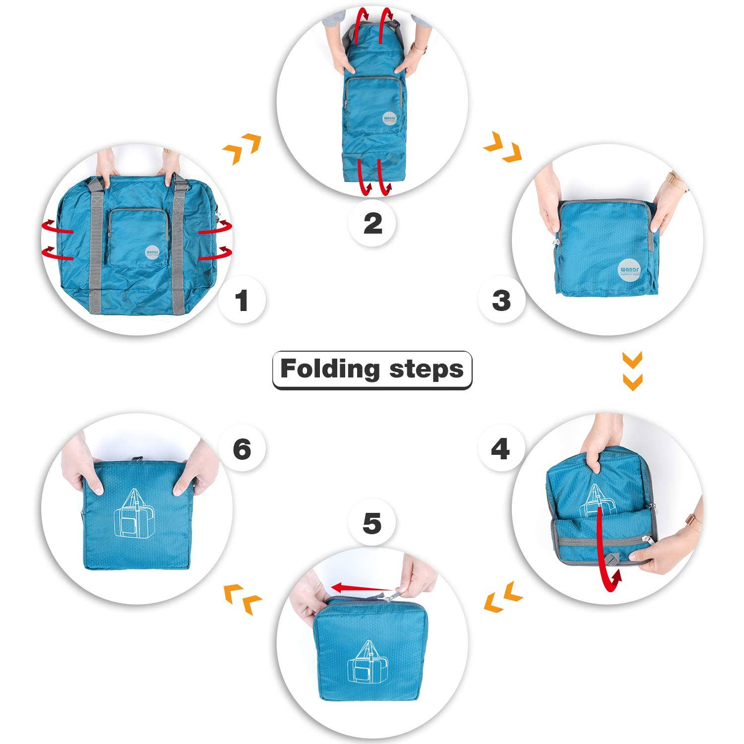 wandf – Saco de viagem - Unissexo por atacado – Mala de viagem Mala Multifuncional de Armazenamento Azul19