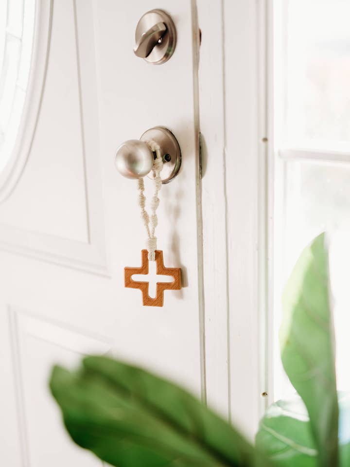 Cotton Rope Beechwood Door Rosary, Comfort Knots for wholesale by Knots of Grace