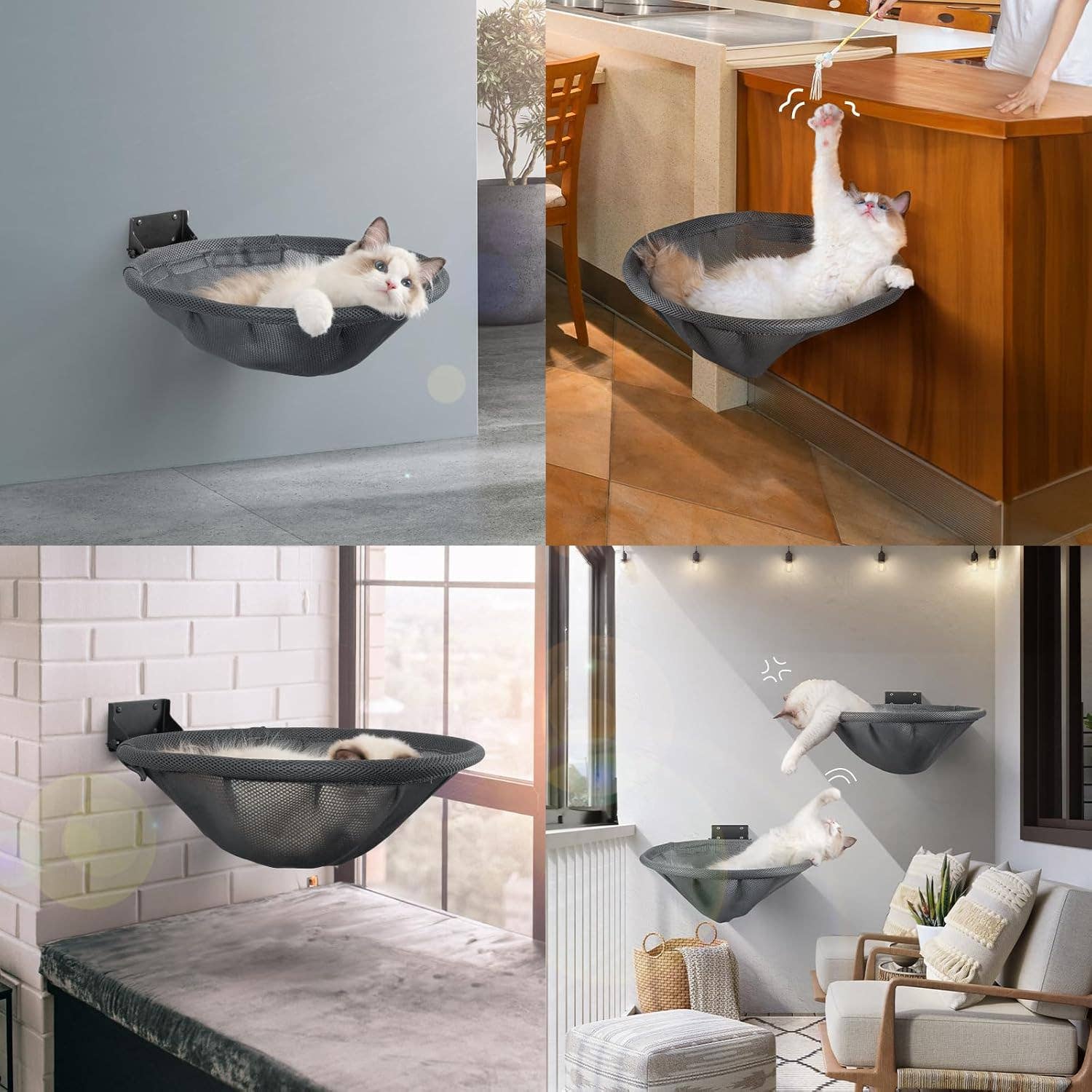 VIGOR - Wholesale Bed voor huisdieren- Kat/hond - Opvouwbare & Stabiele Kattenbedden - Ademend Kattenwandplanken0