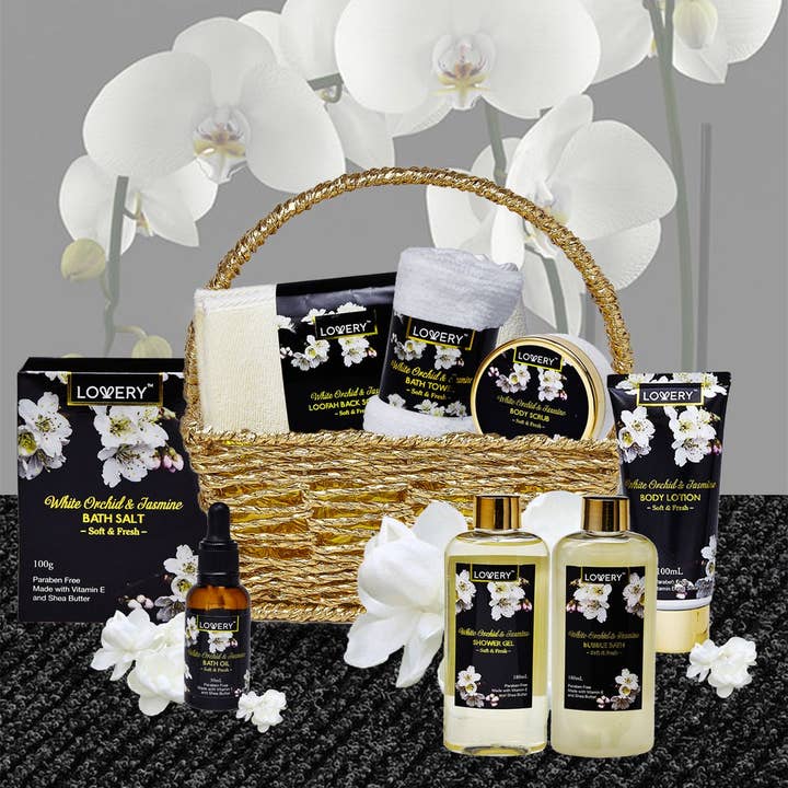 Lovery - Wholesale Bath & body set - Bath & Body Spa Gift Set - Orchid & Jasmine Home Spa - 9pc2