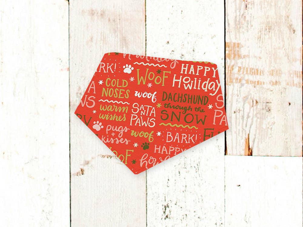 BibbyBubby - Wholesale Pet Bandana - Dog - Santa Paws Dog Bandana (Holiday, Xmas, Christmas)