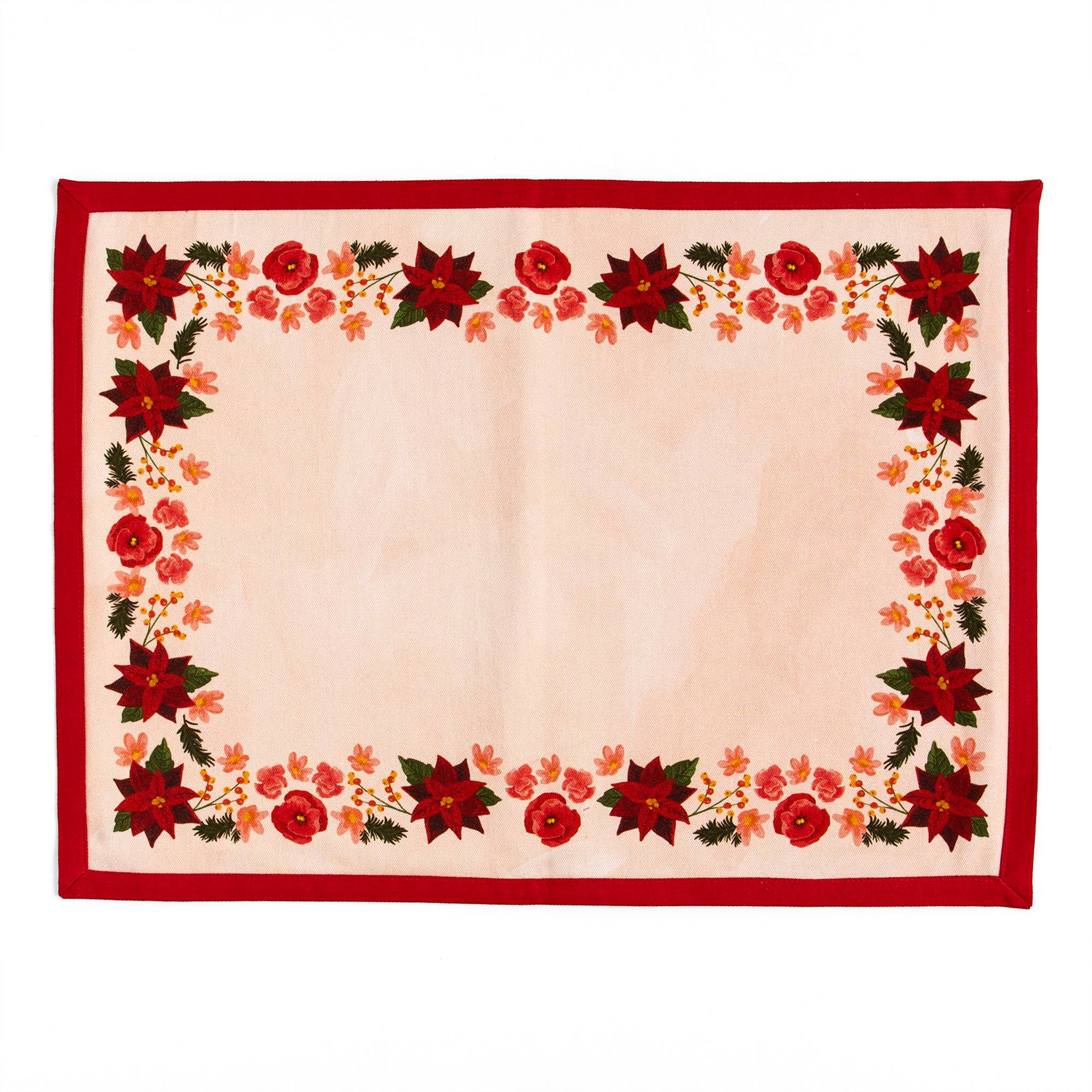 1canoe2 | One Canoe Two Paper Co. - Wholesale Placemat - Yuletide Blooms Christmas Cloth Table Placemat Set1