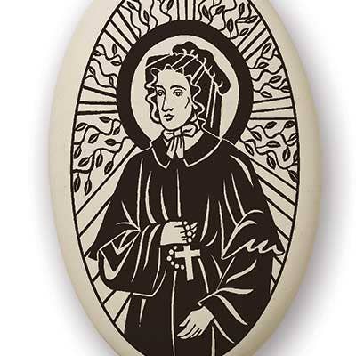 Saint Elizabeth Ann Seton Porcelain Pendant for wholesale by Touchstone Pottery